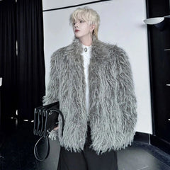 Men's Cozy Faux Fur Coat – Warm Luxury Streetwear