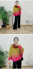 Luxury Pleated High Neck Top
