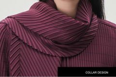 Luxe Cotton Pleated Jacket & Scarf