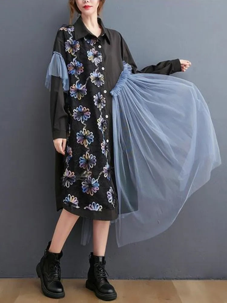 Versatile Chic Streetwear Floral Dress