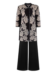 Textured Pleated Knit Co-ord Set with Floral Design for Everyday or Work