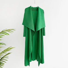 Truly_Pliss_Pleated_Oversized_Collar_Coat - Green