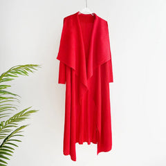 Truly_Pliss_Pleated_Oversized_Collar_Coat - Red