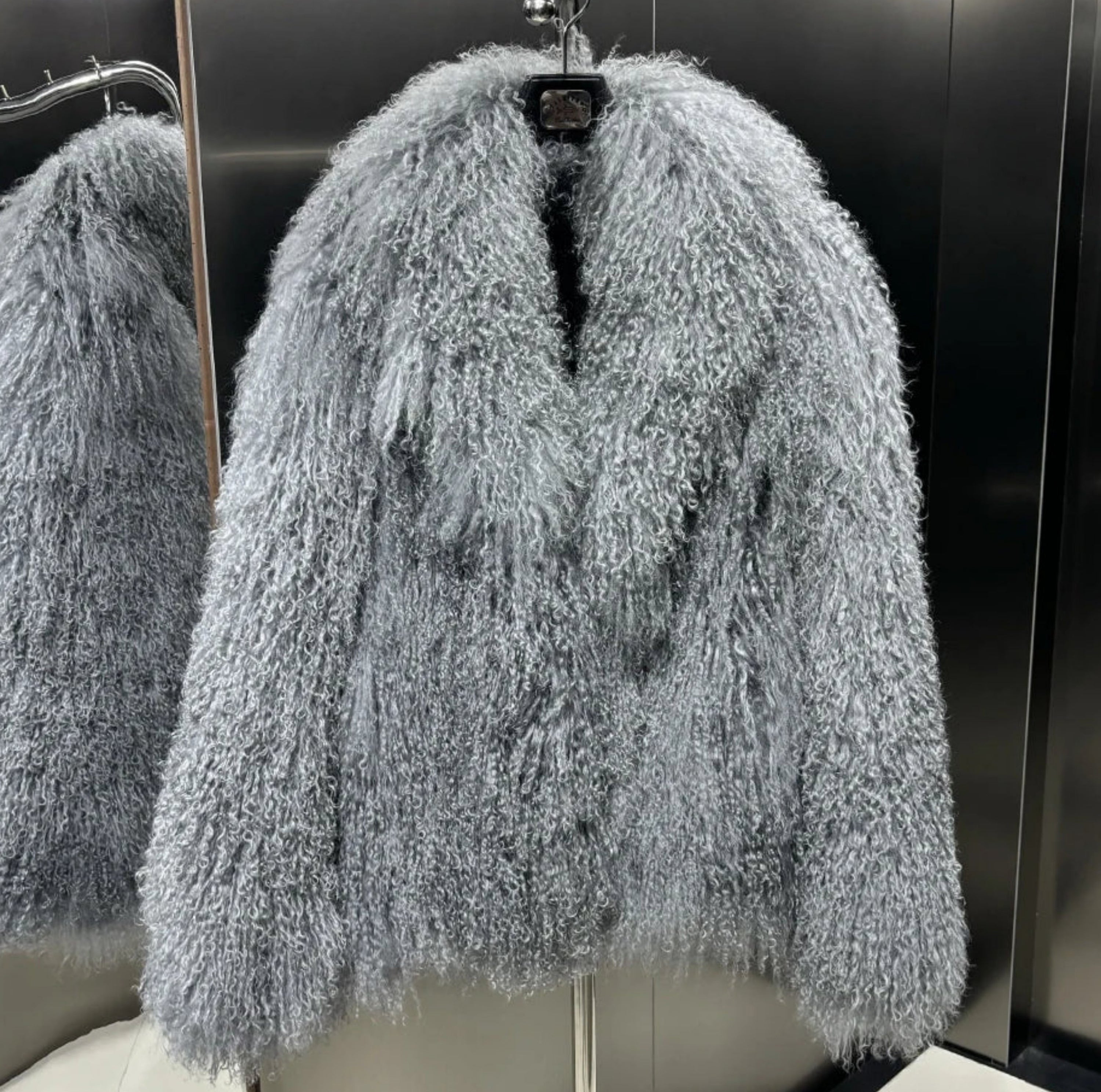 Ultra-Luxury Curly Mongolian Lamb Coat