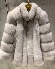 Luxury Genuine Fox Fur Coat