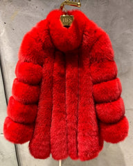 Luxury Genuine Fox Fur Coat