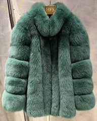 Luxury Genuine Fox Fur Coat