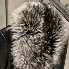 Custom Fox Fur Leather Crop Jacket