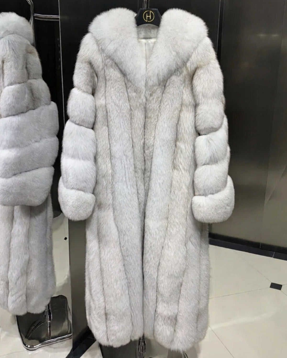 Luxury Full-Length Fox Fur Coat