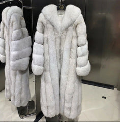 Luxury Full-Length Fox Fur Coat