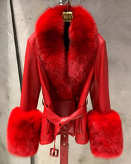 Luxury Sheepskin & Fox Fur Jacket