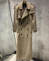 Couture Suede Full-Length Trench Coat