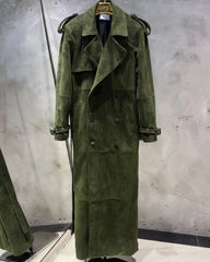 Couture Suede Full-Length Trench Coat