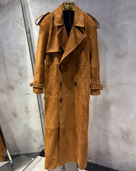 Couture Suede Full-Length Trench Coat