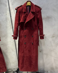 Couture Suede Full-Length Trench Coat