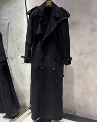 Couture Suede Full-Length Trench Coat
