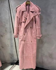 Couture Suede Full-Length Trench Coat