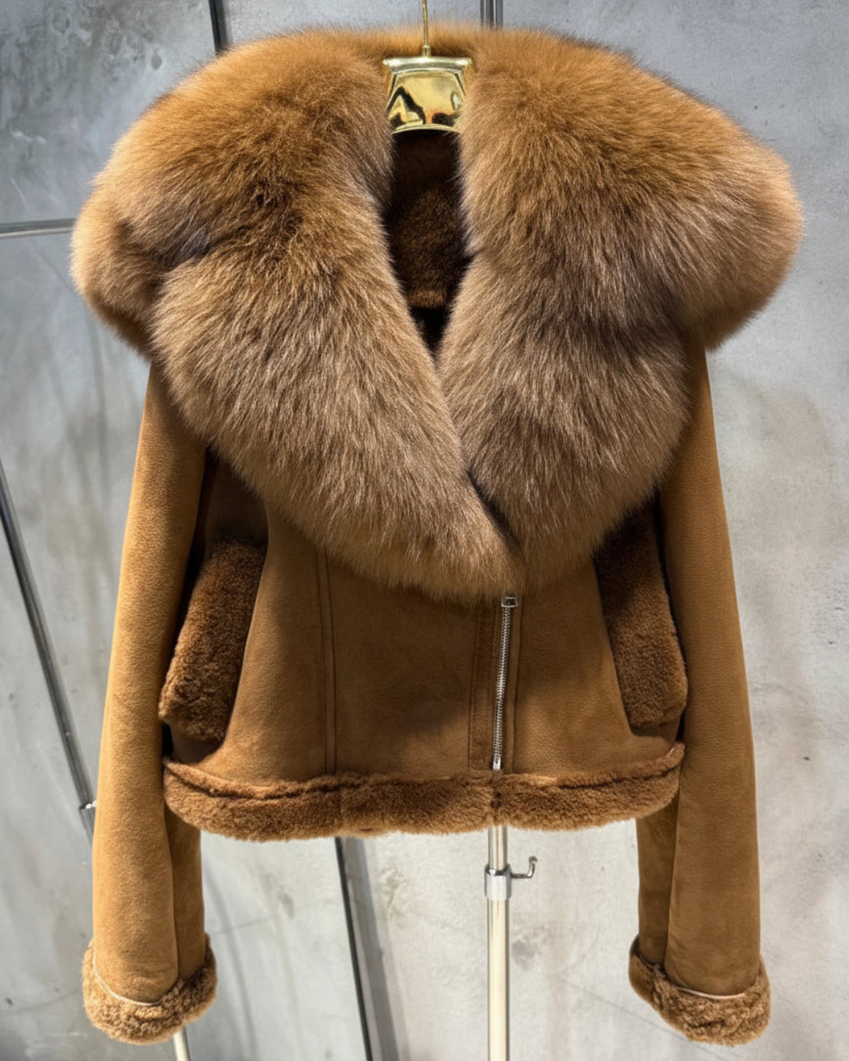 Couture Suede Shearling & Fur Jacket