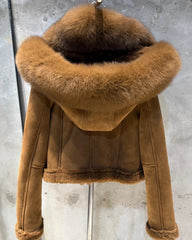 Couture Suede Shearling & Fur Jacket