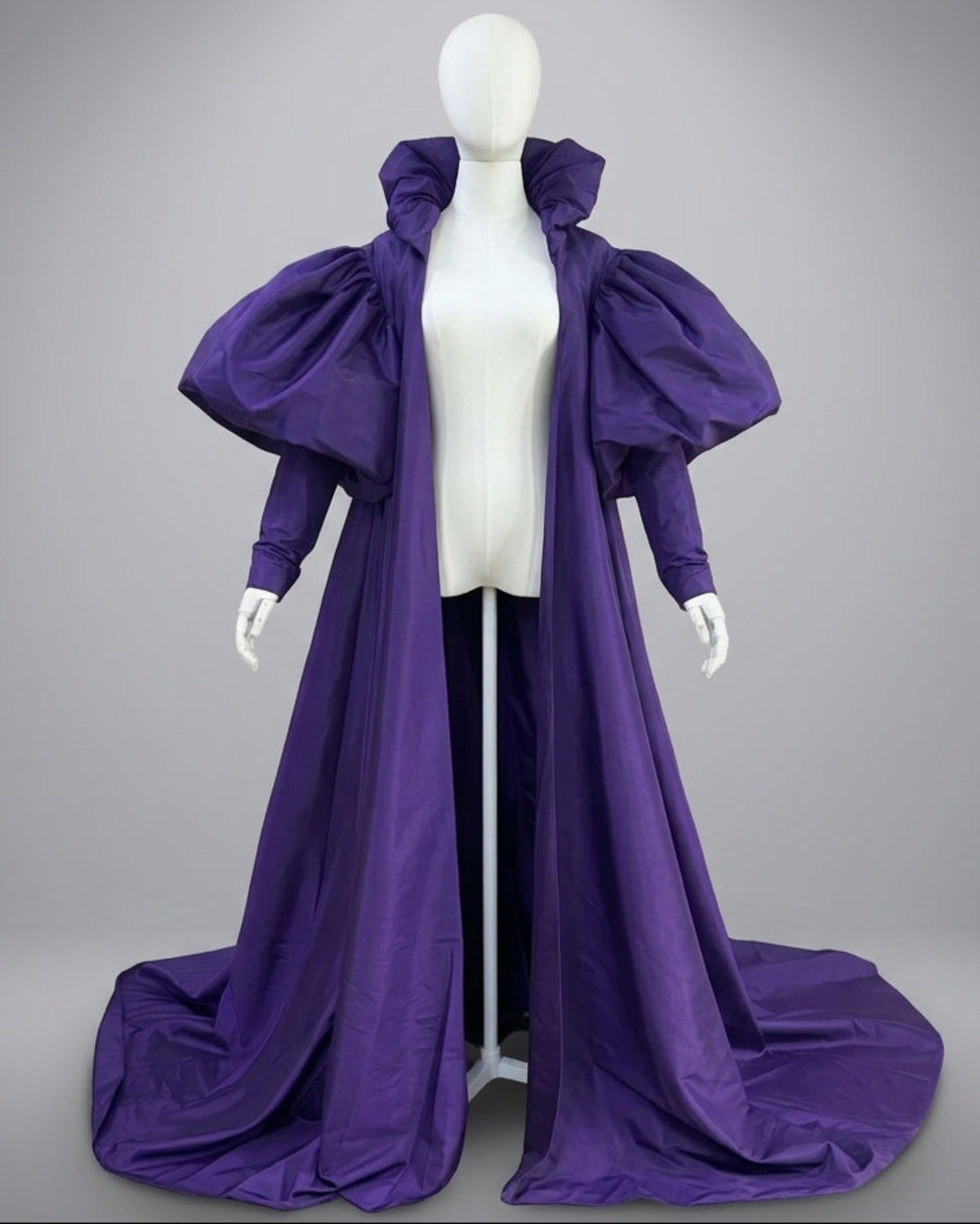 Couture Puffed-Sleeve Cape