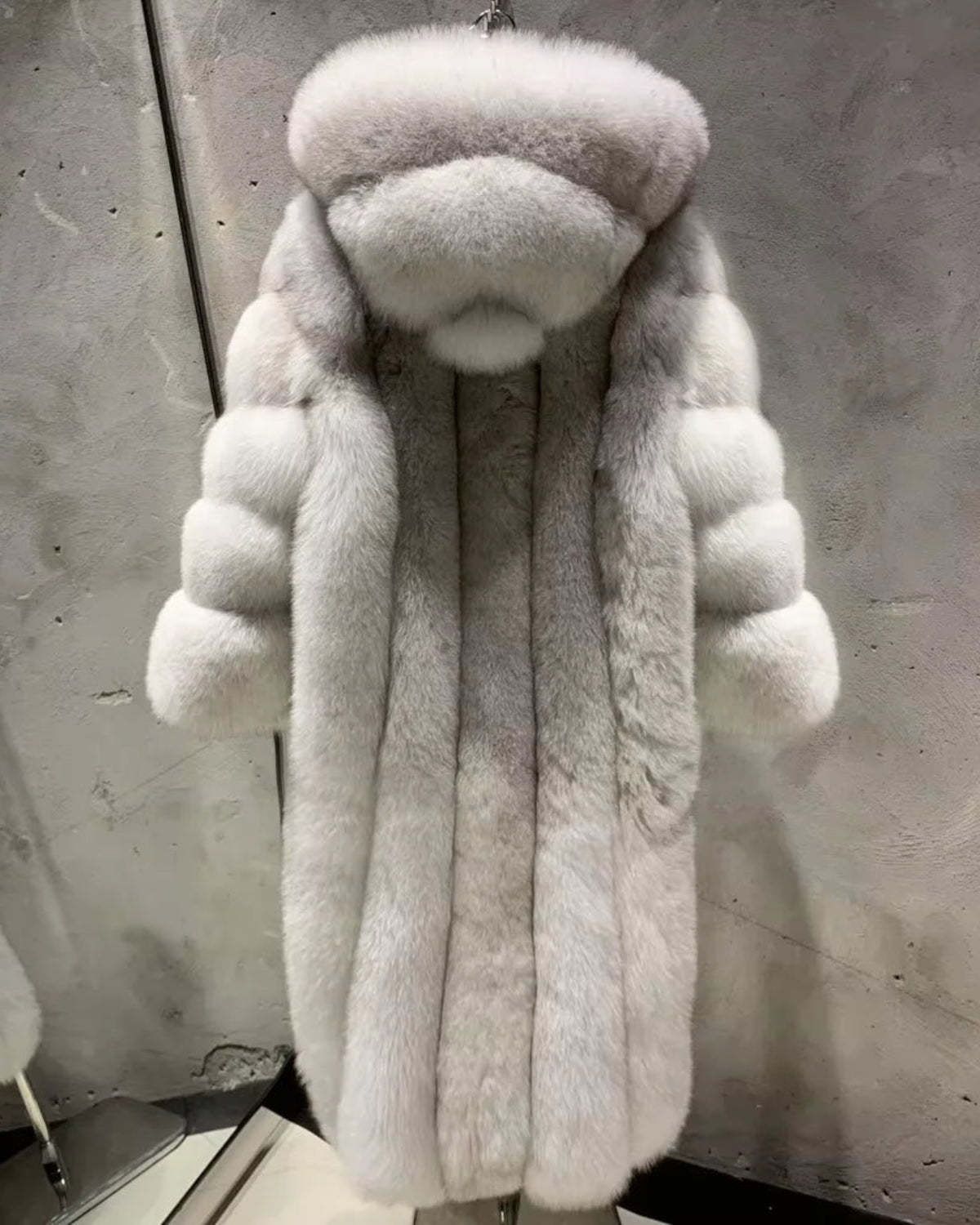 Custom Hooded Fox Fur Coat