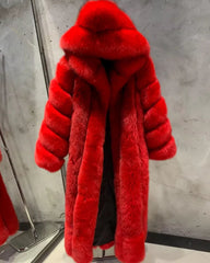 Custom Hooded Fox Fur Coat