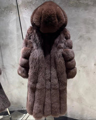 Custom Hooded Fox Fur Coat
