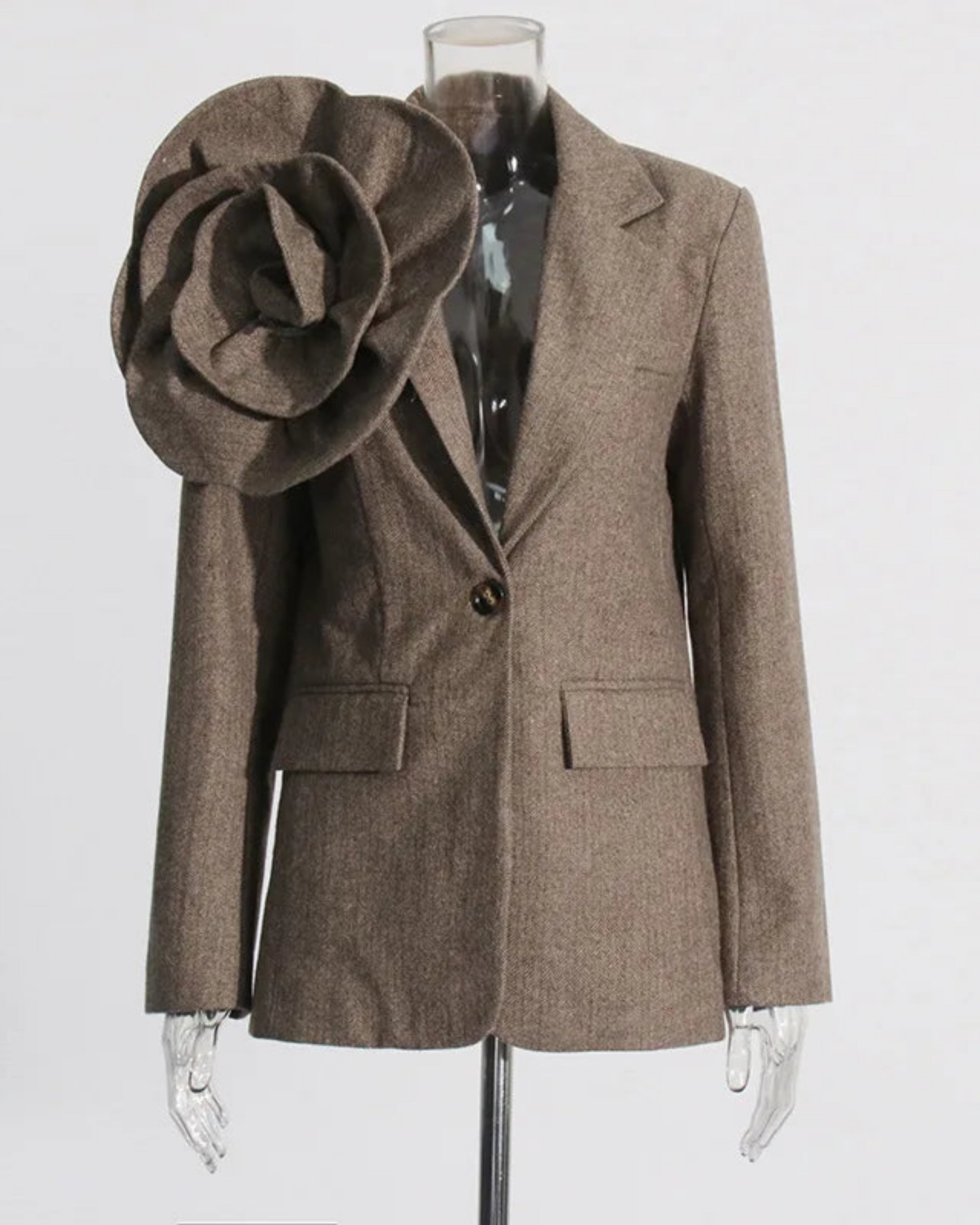 Women's Detachable Floral Appliqué Blazer