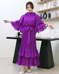 Luxury Pleated Ruffle Dress