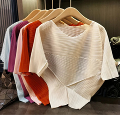 Luxury Sculptural Pleated Top