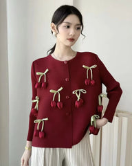 Luxury Pleated Cardigan Top