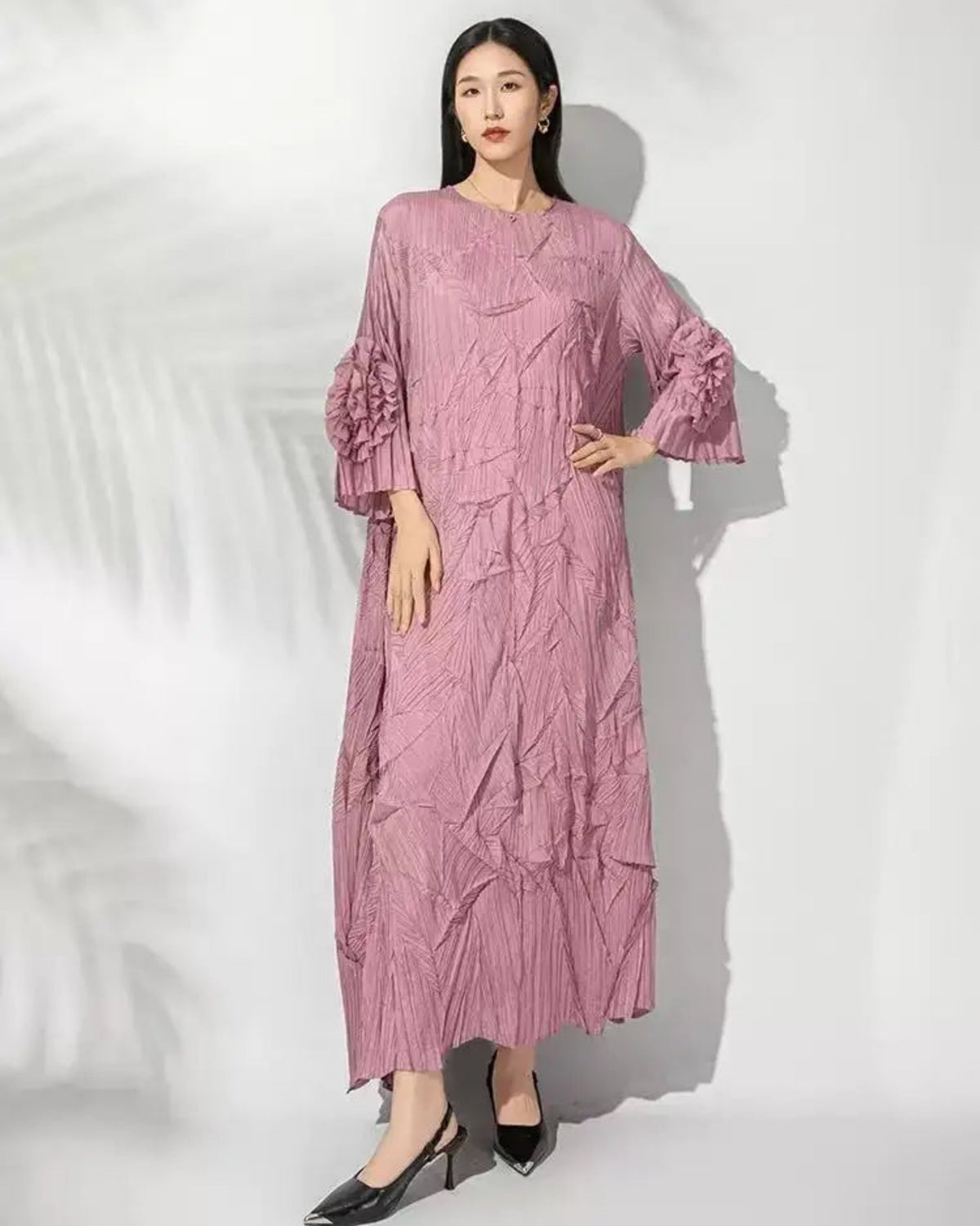 Luxury Crinkled Pleated Dress