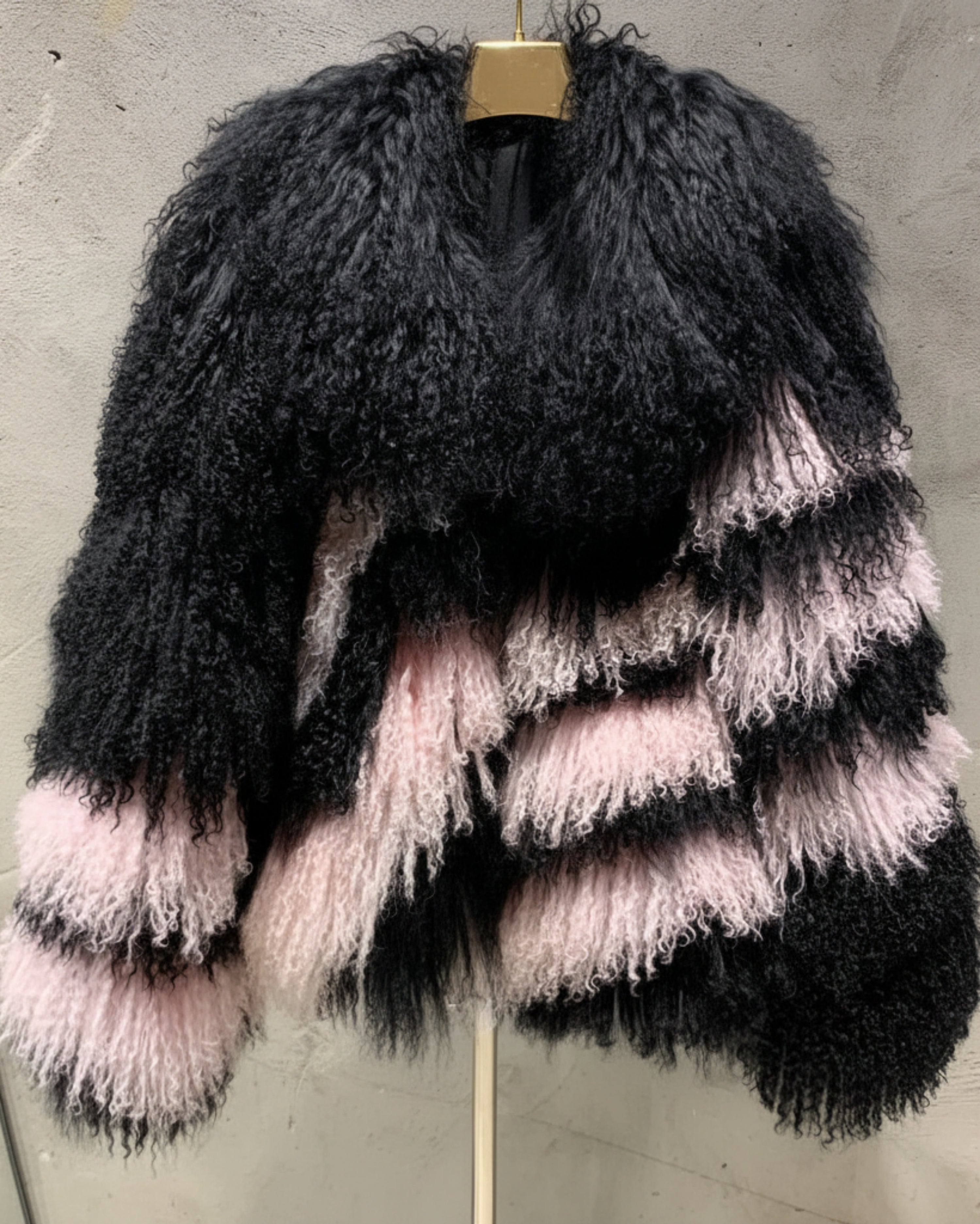 Women's Mid-Length Mongolian Lamb Shearling Coat
