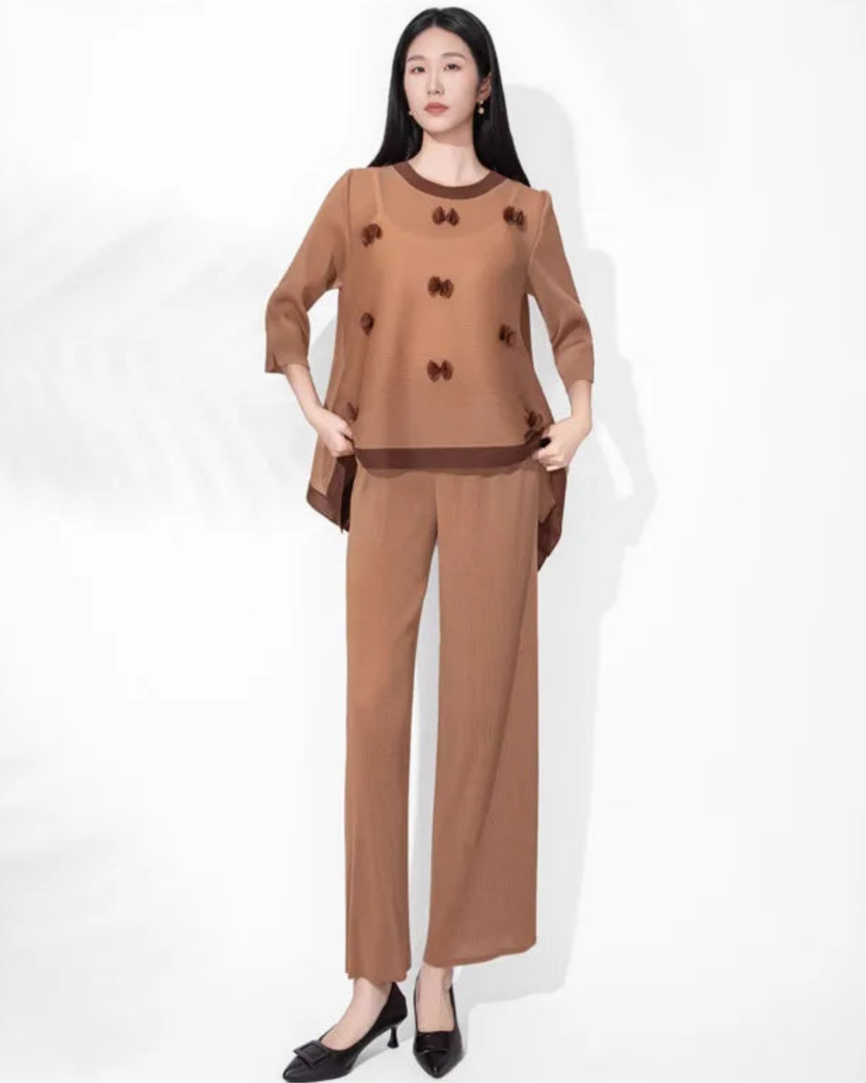 Women’s Pleated Pant Suit Plissé Japanese-Designer