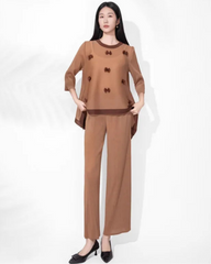 Women’s Pleated Pant Suit Plissé Japanese-Designer