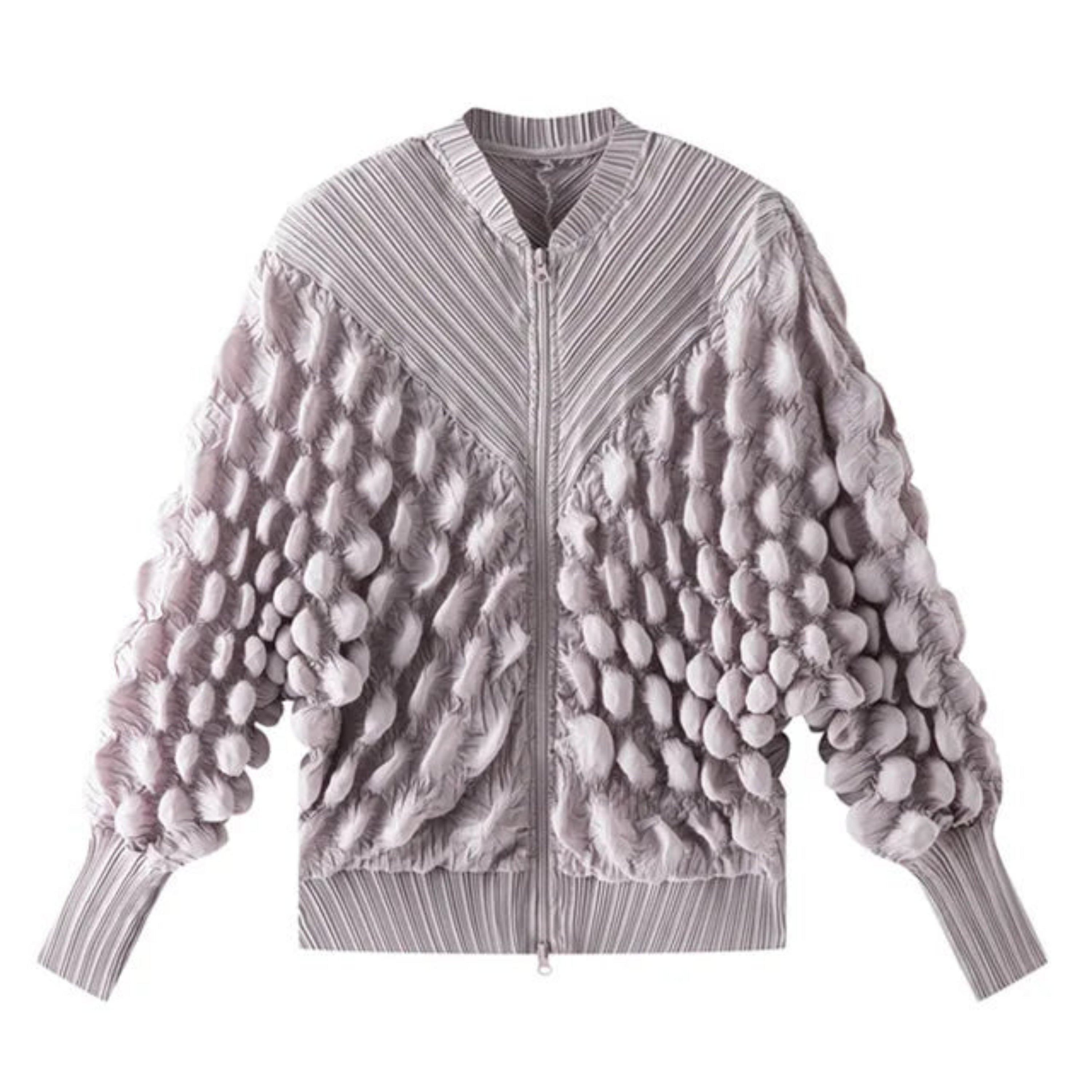Women's Pleated Plissé 3D Texture Jacket