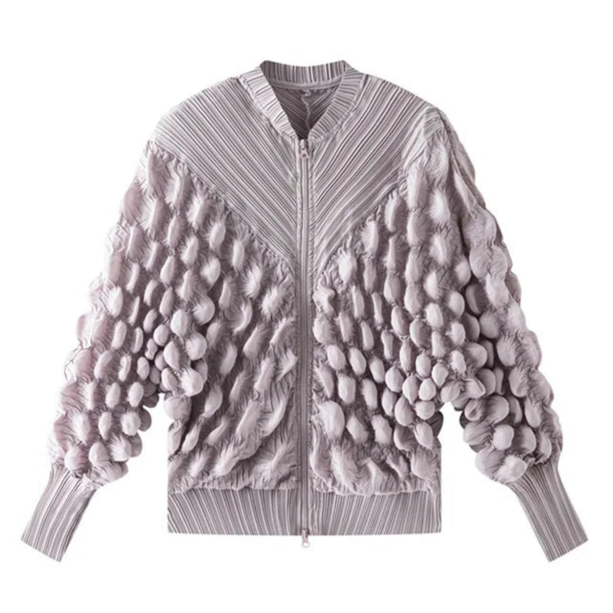 Women's Pleated Plissé 3D Texture Jacket