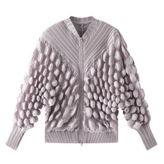 Women's Pleated Plissé 3D Texture Jacket