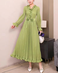 Women’s Pleated Plissé Midi Dress Petite Designer
