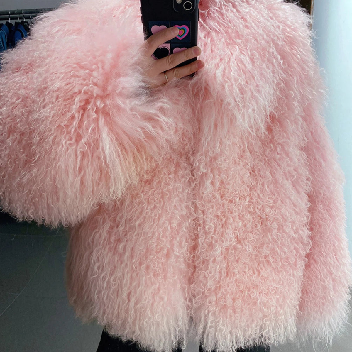 Women's Real Fur Cozy Shaggy Shearling Coat | HEYFANCYSTYLE