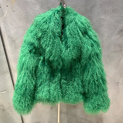 Women's Shaggy 100% Real Shearling Coat