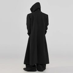 Wool Blend Trench Coat - Extra Long with Hoodie - heyfancystyle