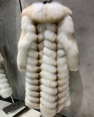 Full-Length Silver Fox Fur Coat