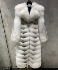 Luxury Fox Fur Full-Length Coat