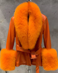 Luxury Sheepskin & Fox Fur Jacket