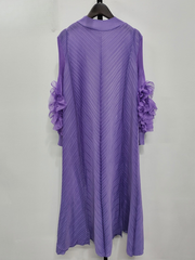 Elegant Chic Ruffle Sleeve Pleated Dress