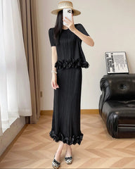 Luxury Pleated Skirt & Top Set