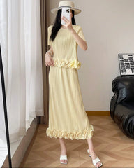 Luxury Pleated Skirt & Top Set