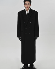 Men's Shoulder Padded Oversized Wool Overcoat