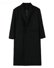 Men's Shoulder Padded Oversized Wool Overcoat